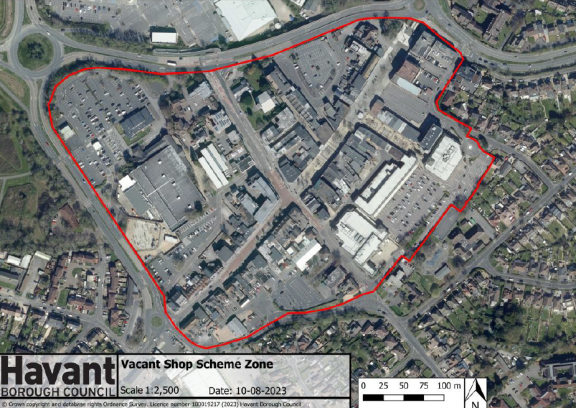 Waterlooville Town Centre Vacant Shop Scheme map 