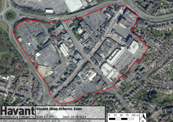 Waterlooville Town Centre Vacant Shop Scheme map