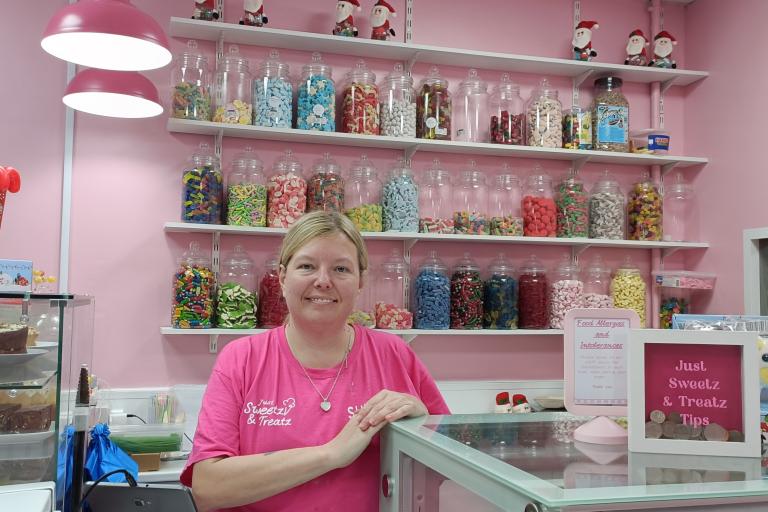 Shelley Somes, the owner of Just Sweetz and Treatz