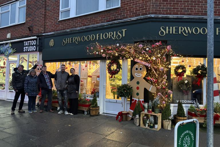 Sherwood Florist, winners of the Christmas window display competition