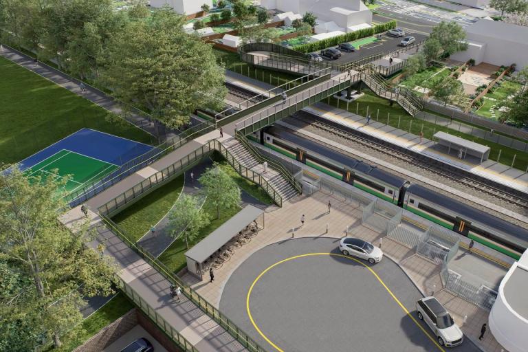 Artist impression of new footbridge in Havant