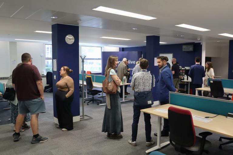 Coworking space launch event at the Plaza