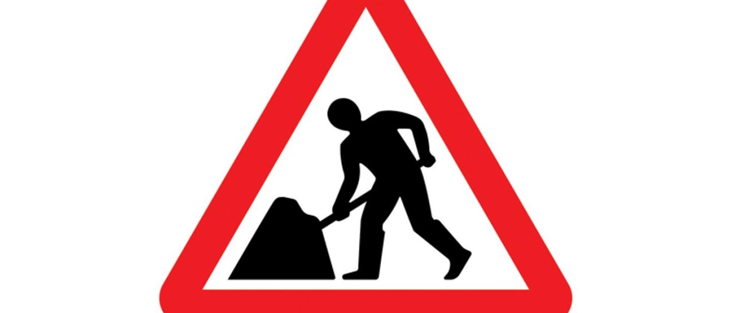 Works underway sign