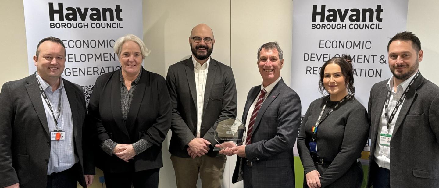 Accepting the National Skills Academy for Construction accreditation award