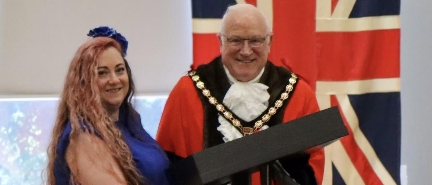 Nancy Fellows receives the Havant Honorary Citizen Award