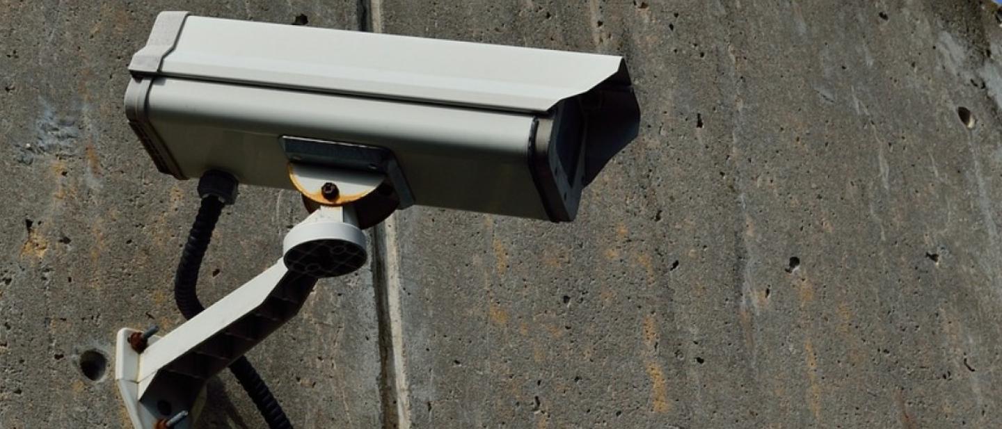 Image of a grey CCTV camera