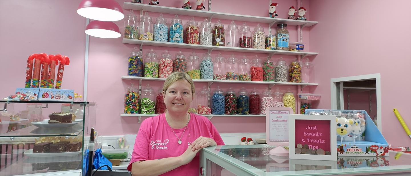Shelley Somes, the owner of Just Sweetz and Treatz