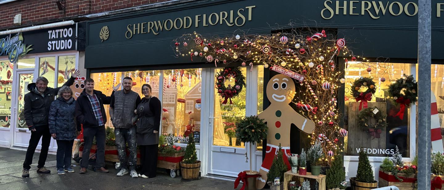 Sherwood Florist, winners of the Christmas window display competition