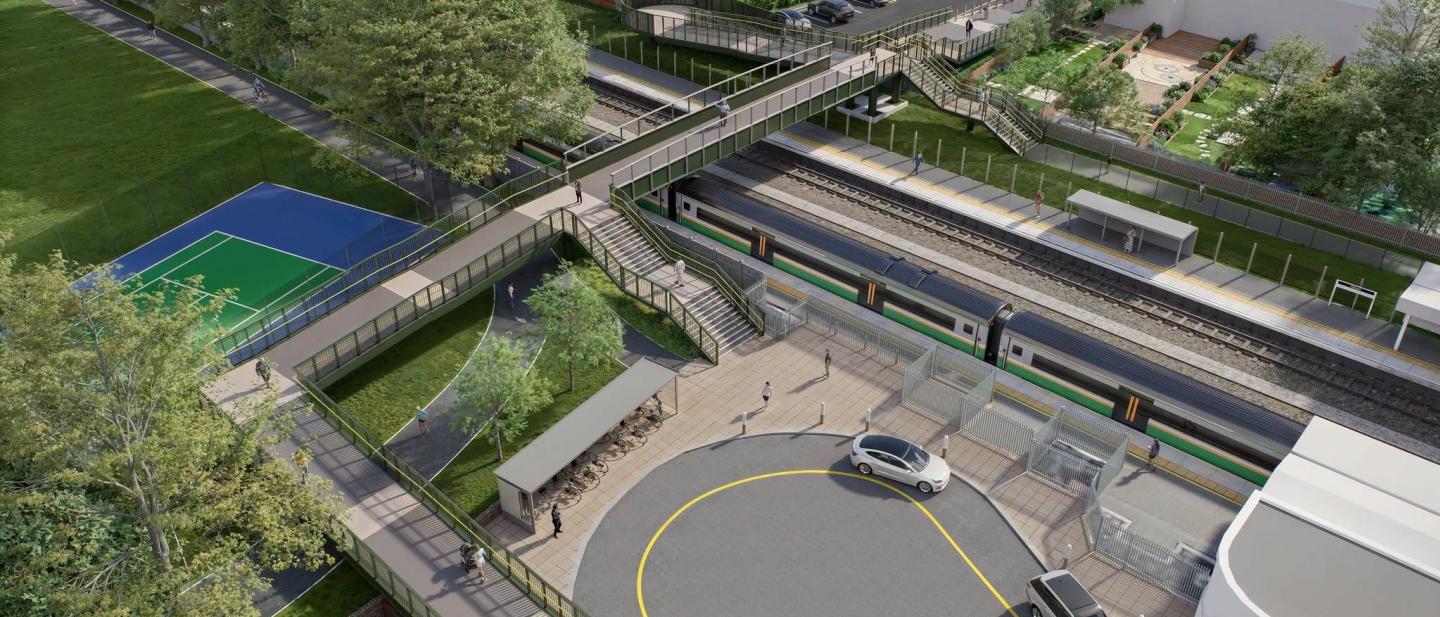 Artist impression of new footbridge in Havant