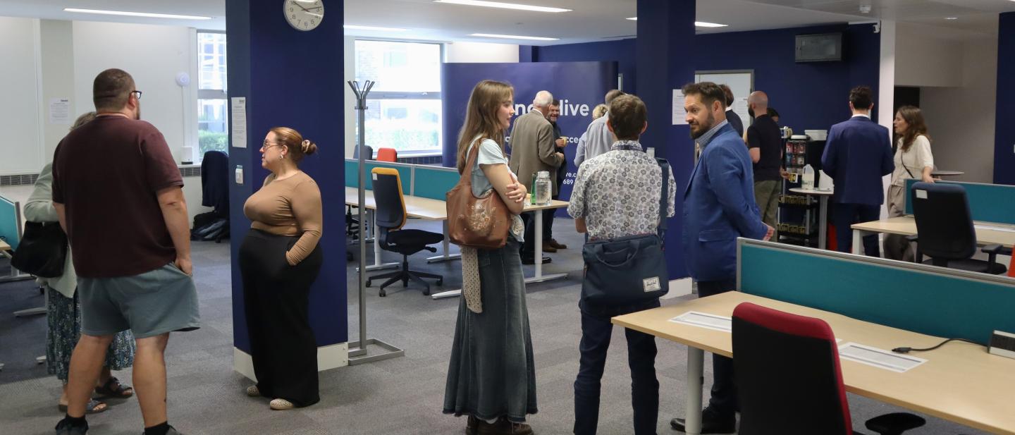 Coworking space launch event at the Plaza